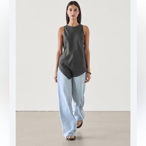 MASSIMO DUTTI 100% linen asymmetrical top